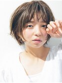 大人かわいい小顔ひし形マッシュショートボブ黒髪渋谷原宿神宮前