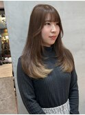 切りっぱなしボブ×美髪×ピンクブラウン