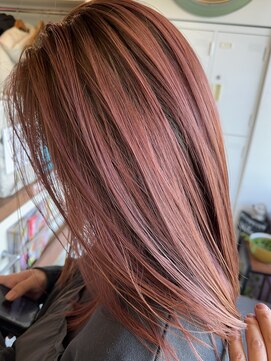 ヘアーエポック(hair epoque) ブリーチonピンクベージュシャドールーツ