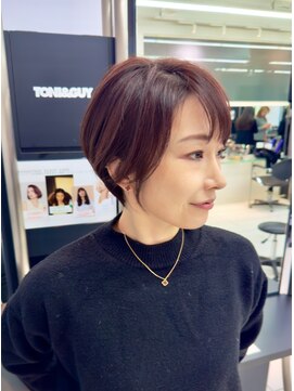 トニーアンドガイ 青山表参道店(TONI&GUY) 大人丸みショート ピンクブラウン シアーカラー 似合わせ