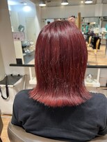 ヒップスアイズ(Hip's eyes)&nbsp;切りっぱなしボブ×チェリーレッド☆ ヒップス大宮