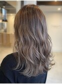 大人美人アッシュオリーブショコラアッシュ韓国ヘアモテ髪