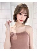 垢抜けぷつっとボブ！顔まわりカット 透明感カラー