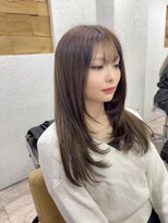 アジールヘア 所沢プロペ通り店(agir hair)&nbsp;ミルクティーベージュフェイスレイヤーケアブリーチ所沢韓国