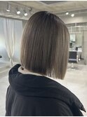 ボブミルクティー/切りっぱなしボブ/くすみベージュ/表参道