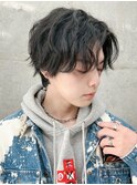 men's/メンズカット/縮毛矯正/黒染め/韓国/ブルーブラック/池袋