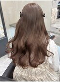 ブリーチなしダブルカラー/ベージュカラー/ヘアアレンジ