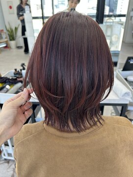 ビューナゴヤ 名駅(VIEW NAGOYA) レイヤーボブ/ボブ/くびれヘア/レイヤーカット/ピンクブラウン