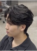 天神メンズパーマフェザーパーマシャドウパーマセンターパート