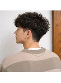 メンズツーブロックくせ毛風パーマ　20代 30代 40代 50代 60代