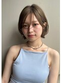 ボブ×ミルクティーベージュ