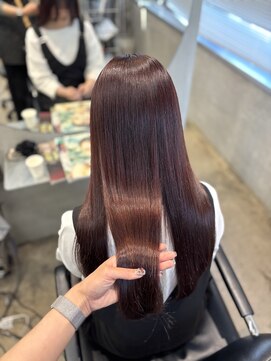 リラクオーレ 三宮 元町(LIRA CUORE) 深みボルドー×髪質改善縮毛矯正