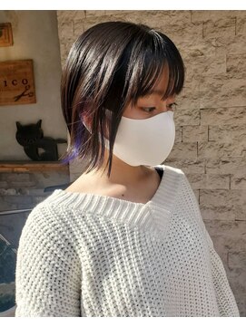 トリコ ヘアアンドケアスペース(trico hair&care space) イヤリングカラー☆パープル