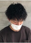 爽やかメンズ☆無造作ツーブロックマッシュナチュラル黒髪