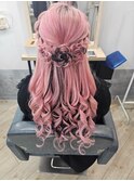 【ヘアセットサロンfrst】編み込みフルールハーフアップ♪