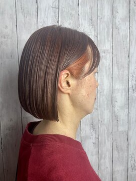 ビューティドレッセヤマノ 池袋パルコ(Beauty Dresse YAMANO) イヤリングカラー/インナーカラー/ボブ/オレンジカラー