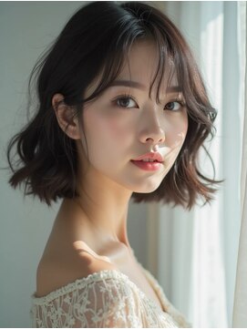 モードケイズ 調布店(MODE K's) レイヤーボブ_顔周り韓国ヘア透明感ブリーチなしカラー