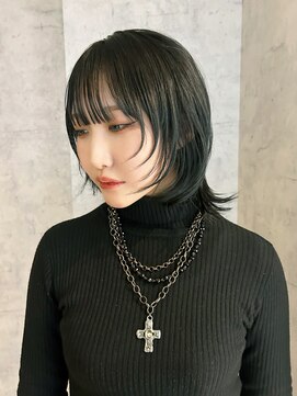 アルバム 銀座(ALBUM GINZA) ミディアムボブウルフレイヤー前髪カット美髪_F0637