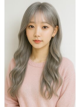 ヌードルバイコア(noodle by CoRe.gn) シルバーグレージュ × ガーリーウェーブ韓国風