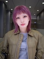 ギークス(GEEKS)&nbsp;【GEEKS渋谷】冬カラー/ピンク/ミディアムレイヤー/オン眉ウルフ