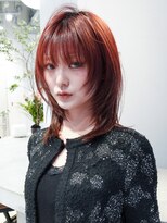 シオン(shion) ミディアムレイヤーカット前髪カット韓国ヘア_F61341