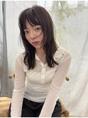 顔周りレイヤー/レイヤーカット/オリーブベージュ