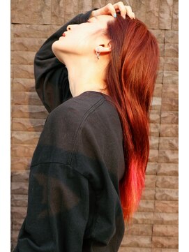 ランプヘアー(LAMP HAIR) 大人ストレートロング暖色カラー艶髪ハイトーン20代30代