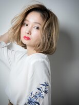 モッズヘア 越谷(mod's hair)&nbsp;外国人風個性的カラーアシンメトリー大人ボブw越谷10代20代30代