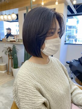 ロンドアジュール 横浜(Lond azur) 前髪なし韓国ボブ【久保田夢美】横浜ショコラアッシュ