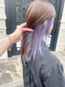 エミス バイ メルト 吉祥寺(emis by melt) 【堀惠洋平】インナーカラーイヤリングカラーペールバイオレット