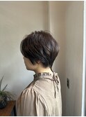 長めバングショートボブ