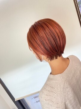 アイズ 本厚木(AIZU) ハイトーン オレンジベージュ ショートボブ ショートヘア