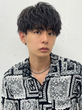 ソフトツイストパーママッシュウルフショートレイヤー