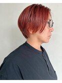 ビビットピンクオレンジ×ショート