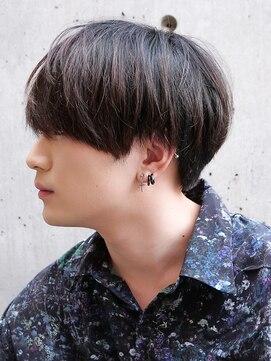 エルマーク 天王寺(L-MARK) 黒髪マッシュナチュラルマッシュメンズヘア韓国ツーブロック