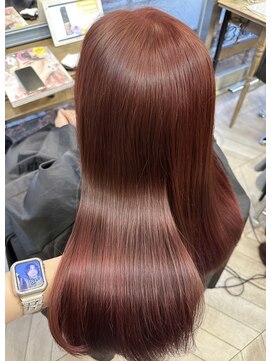 アリスバイアフロート 自由が丘(ALICe by AFLOAT) ブリーチなしダブルカラーでチェリーレッド