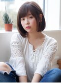 小顔大人可愛い内巻きストレートワンカールボブ髪質改善艶髪美髪