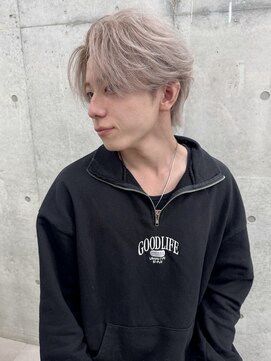 ☆センターパート×ホワイトミルクティーメンズ