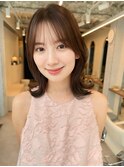 くびれボブくびれヘア顔周りカット外ハネボブレイヤーミディアム
