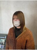 ボブ　ミルクティーベージュ　艶髪　髪質改善カラー　ショート