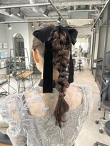 ブルー(BLUE) ヘアセット 結婚式お呼ばれ 編みおろし 【mt___213r】