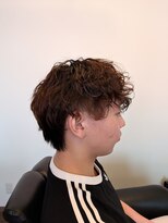理容 おとべ 夏髪・縦落ちミックスのルーズハードパーマスタイル
