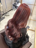 【全席完全個室サロン】ef lien西大寺 × 髪質改善ミルボンAujua認定サロン&nbsp;ダブルカラー チェリーレッド