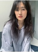 ナチュラルヘルシーアッシュグレールーズウェーブロング