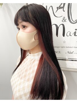 アヴァンス 京橋店(AVANCE) ベースは暗髪ラベンダーグレー！イヤリングカラーはピンクレッド