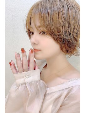 リアントウキョウ(Lian.Tokyo) 【重山】ロブヘアバレイヤージュグレージュカラーショートボブ