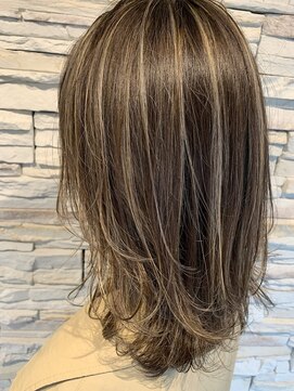 ネオヘアーバイヘアーシーク(neo hair by hair chic) 【ハイライト×グレージュ】