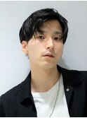 束感パーマ ニュアンスヘア センターパート メンズヘア バーバー
