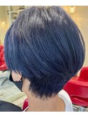 【脱白髪染め】白髪ぼかしブリーチ　ブルーパール