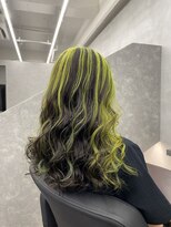 ファイブバイジエクト 堀江(FIVE by The Ect)&nbsp;フェイスフレーミング　アンブレラカラー　ライムグリーン